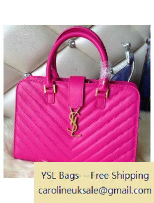 2014 Saint Laurent rosy Monogramme Cabas Matelasse Small Bag