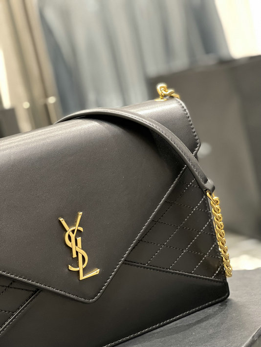 2021 Saint Laurent Gaby Chain Bag in black lambskin leather [668864A ...