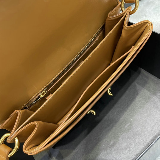 2021 Saint Laurent Le Maillon Satchel in mustard smooth leather ...